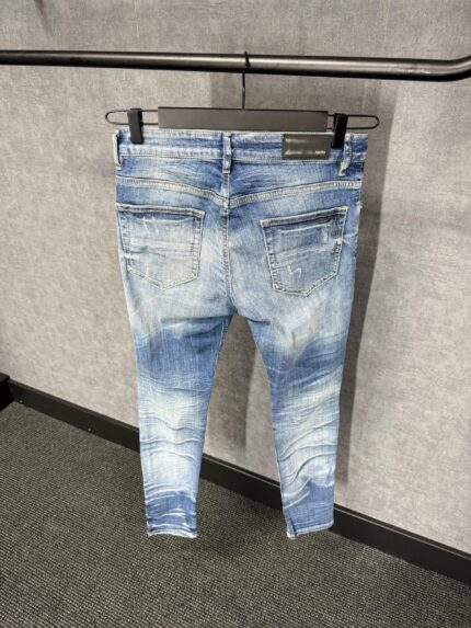Amiri Blue Jeans Black Ribbels
