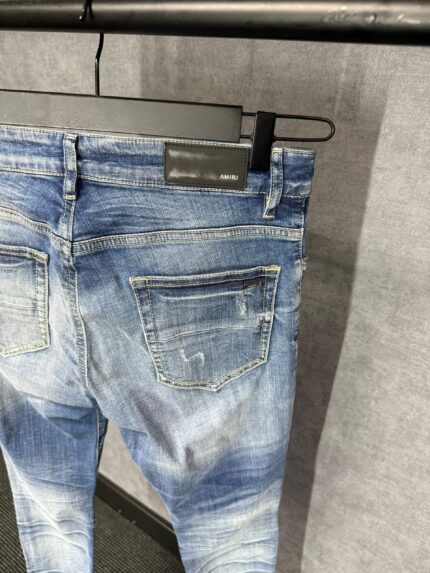 Amiri Blue Jeans Black Ribbels