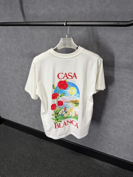 Casablanca Wit T-Shirt Roses