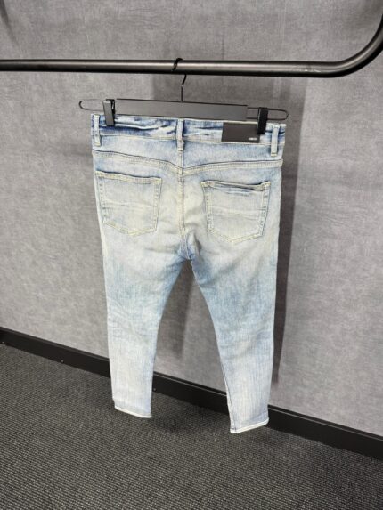 Amiri Blue Jeans Yellow Ribbels