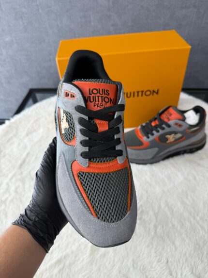 Louis Vuitton Run Away Sneakers Grey Orange