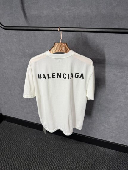 Balenciaga White T-Shirt Black Text