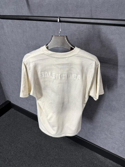 Balenciaga Beige T-Shirt Beige Mid Text