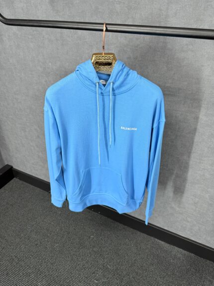 Balenciaga Blue Hoody White Text