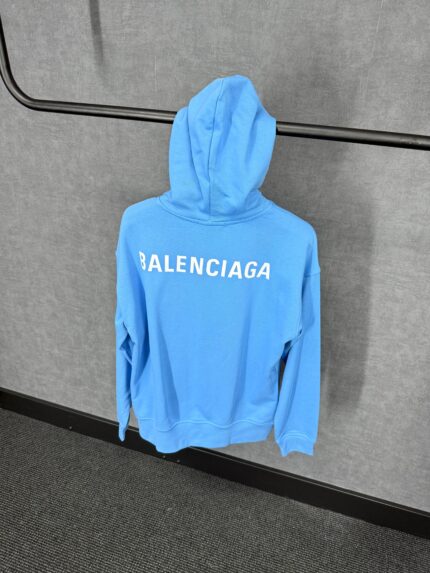 Balenciaga Blue Hoody White Text