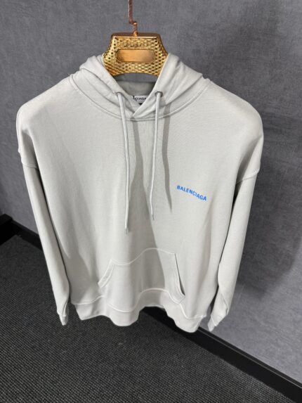 Balenciaga Grey Hoody Blue Text
