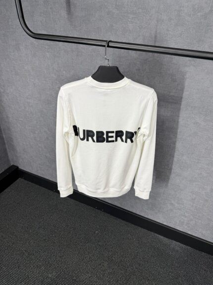 Burberry White Sweater Text Logo