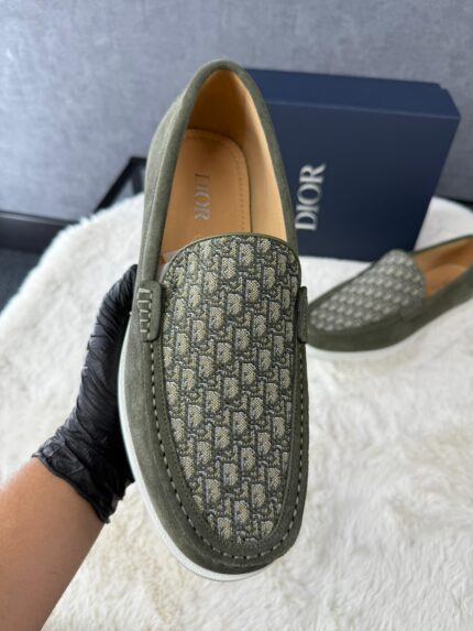 Christian Dior Green Instappers Oblique