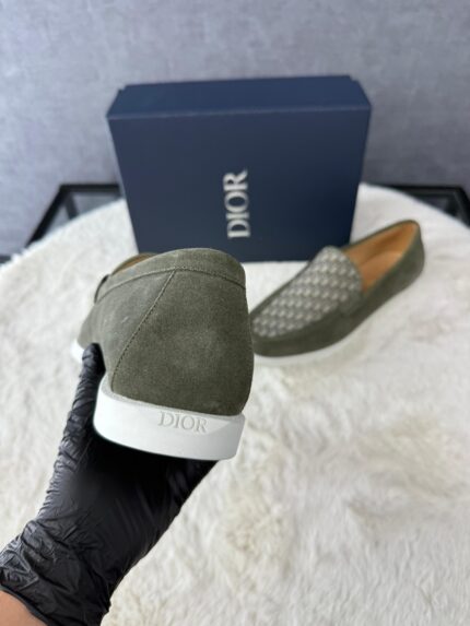 Christian Dior Green Instappers Oblique