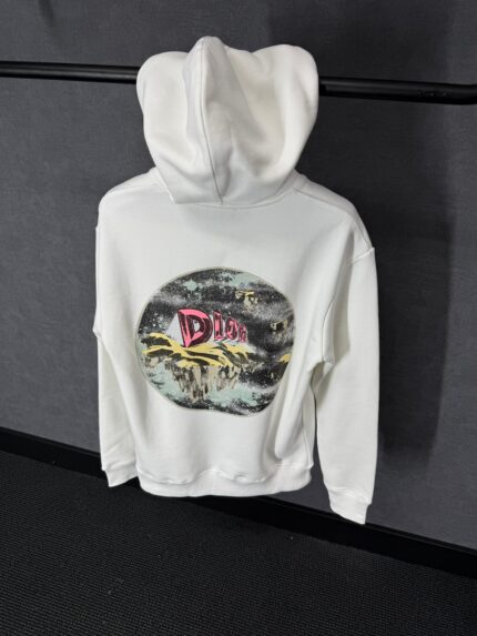 Christian Dior White Logo Side Hoody High Quality