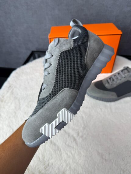 Hermes Bouncing Sneakers Grey Suede