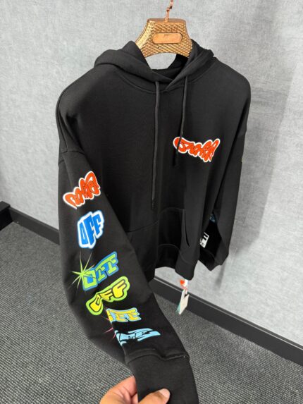Off-White Black Hoody Orange Logo