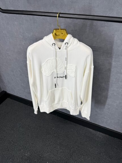 Palm Angels White Hoody, White Teddy