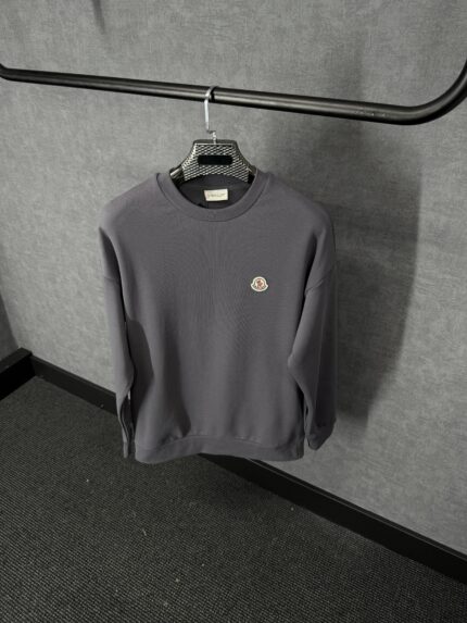 Moncler Basic Logo Sweater Dark Grey