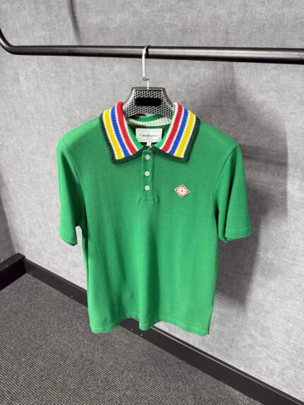Casablanca Green Polo Kleuren Kraag T-Shirt