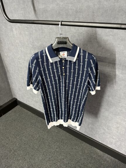 Casablanca Dark Blue Polo Patroon Logo