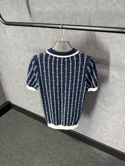 Casablanca Dark Blue Polo Patroon Logo