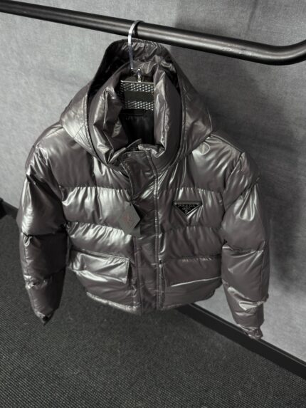 Prada Grey Winterjas Logo