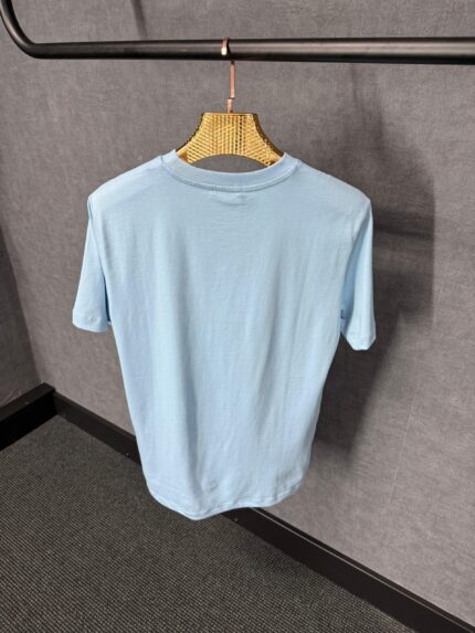 Moncler Light Blue T-Shirt Simpel Logo