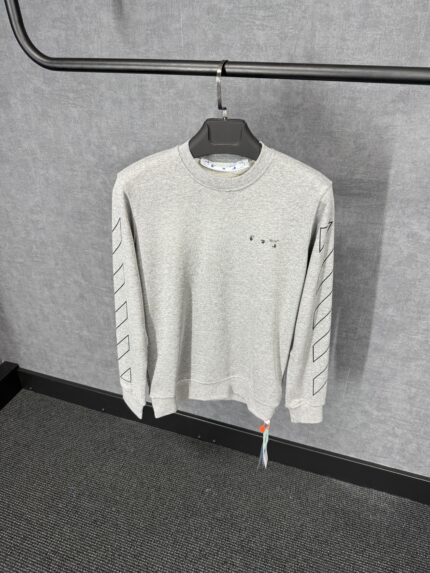 Off-White Grey Sweater Arm Logo