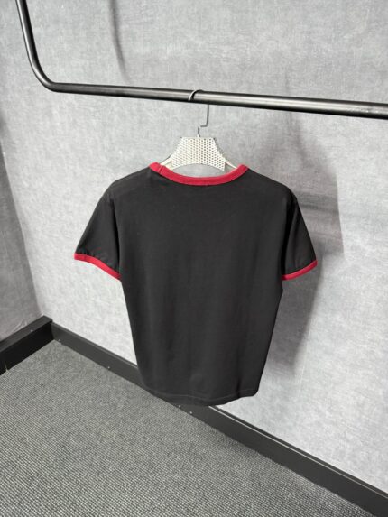 Gucci Zwarte T-Shirt Rode Kraag
