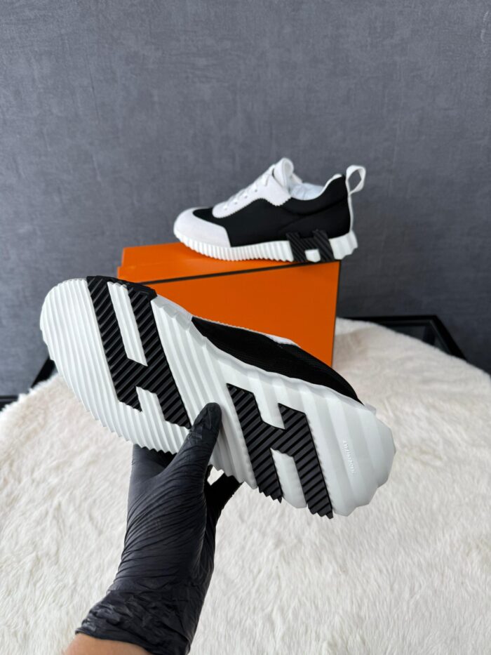 Hermes Bouncing Sneakers, Black White, Black Logo#xadv - Afbeelding 5