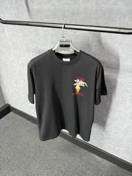 Casablanca Black T-Shirt Rainbow