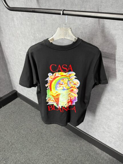 Casablanca Black T-Shirt Rainbow