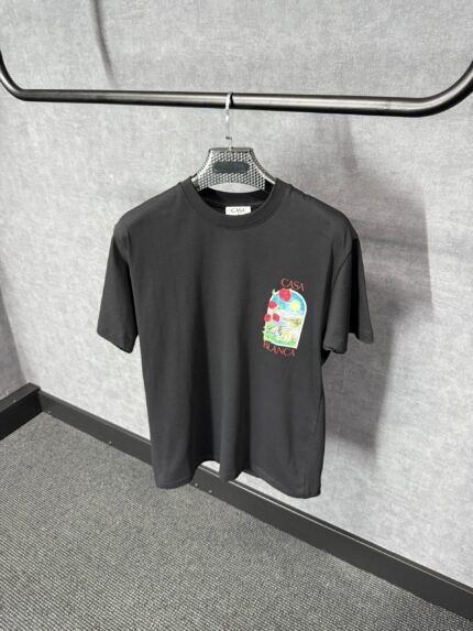 Casablanca Black T-Shirt Roses