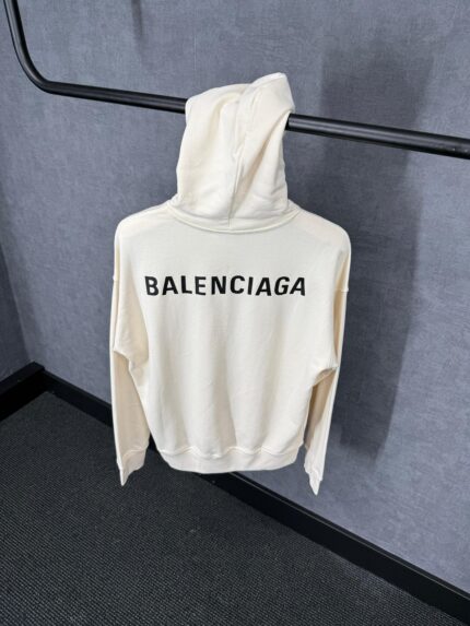 Balenciaga Beige Hoody Black Text