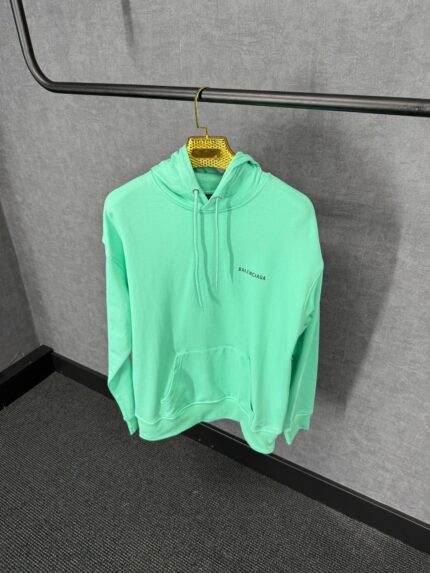 Balenciaga Mint Blue Hoody Black Text