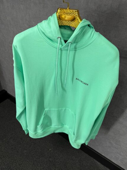 Balenciaga Mint Blue Hoody Black Text
