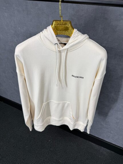 Balenciaga Beige Hoody Black Text