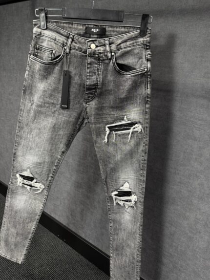 Amiri Grey Jeans Ribbels