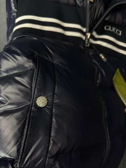 Gucci GG Canvas Puffer Dons Jacket Dark Blue High Quality