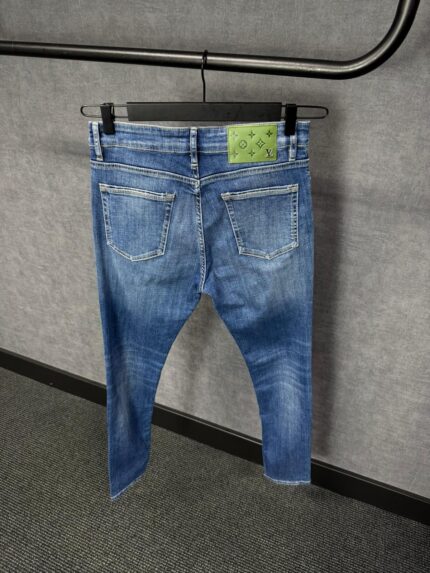 Louis Vuitton Blue Jeans Green Monogram Label