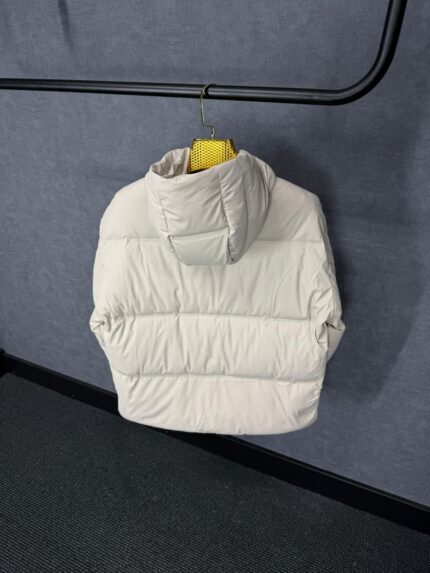 Prada Beige Re-Nylon Hooded Puffer Jacket High Quality