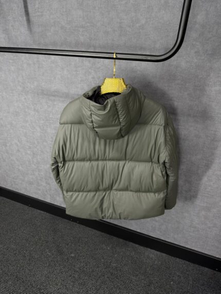 Prada Dark Grey Re-Nylon Hooded Puffer Jacket High Quality