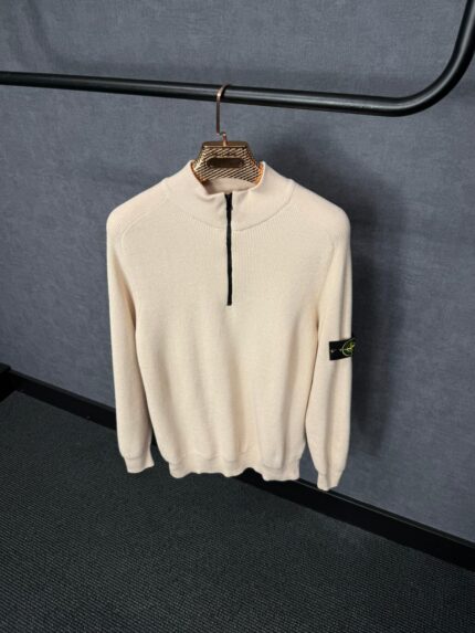Stone Island Trui, Met Rits Beige