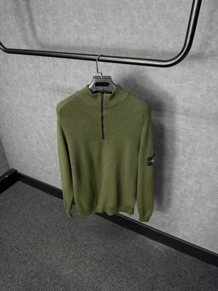 Stone Island Trui, Met Rits Groen