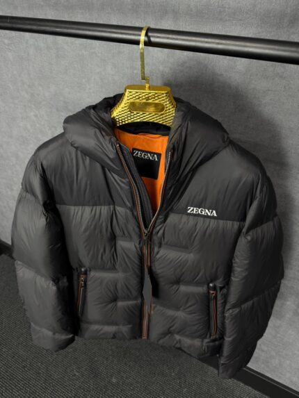 Zegna Ermenegildo Cirruslite Down Hooded Jacket Black High Quality