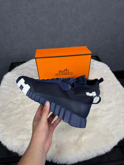 Hermes Bouncing Sneakers Blue Leather