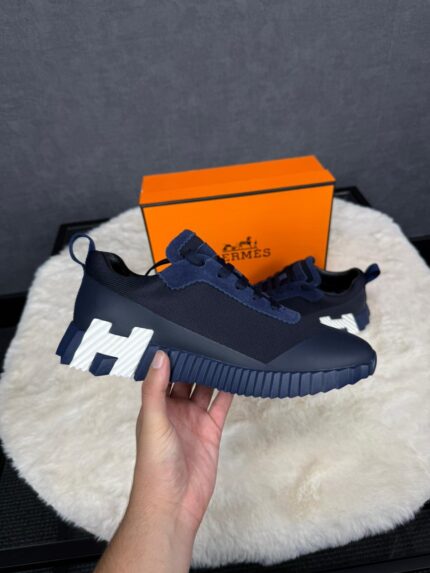Hermes Bouncing Sneakers Blue Leather