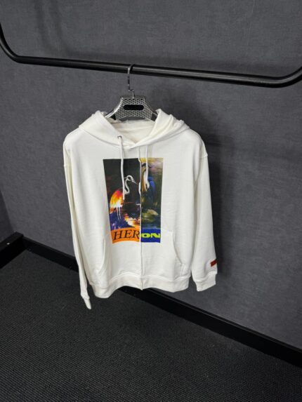 Heron Preston Hoodie White, Double Zwaan