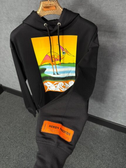 Heron Preston Hoodie Black, Oranje Zwaan
