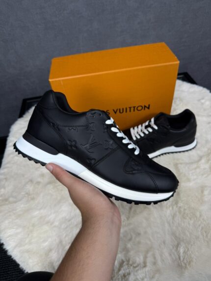 Louis Vuitton Leather Black White Sneakers