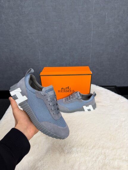 Hermes Bouncing Sneakers grey white
