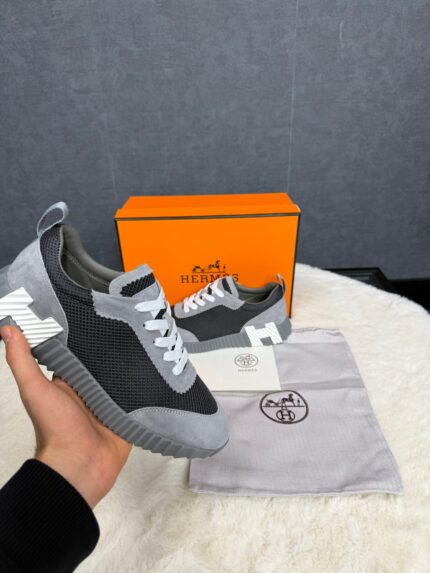 Hermes Bouncing Sneakers grey suede