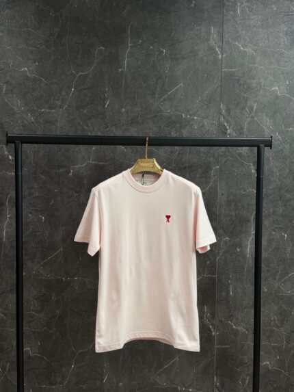 AMI Heart Logo T-Shirt Roze