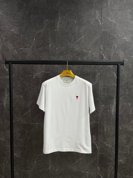 AMI Heart Logo Red T-Shirt White